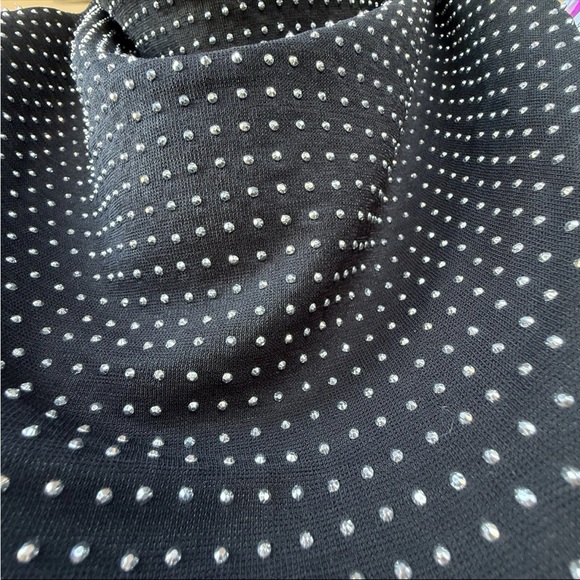 NWOT Free People Mirrorball Top In Black Mesh Rhinestone Cowl Neck Sleeveless L - Picture 4 of 10